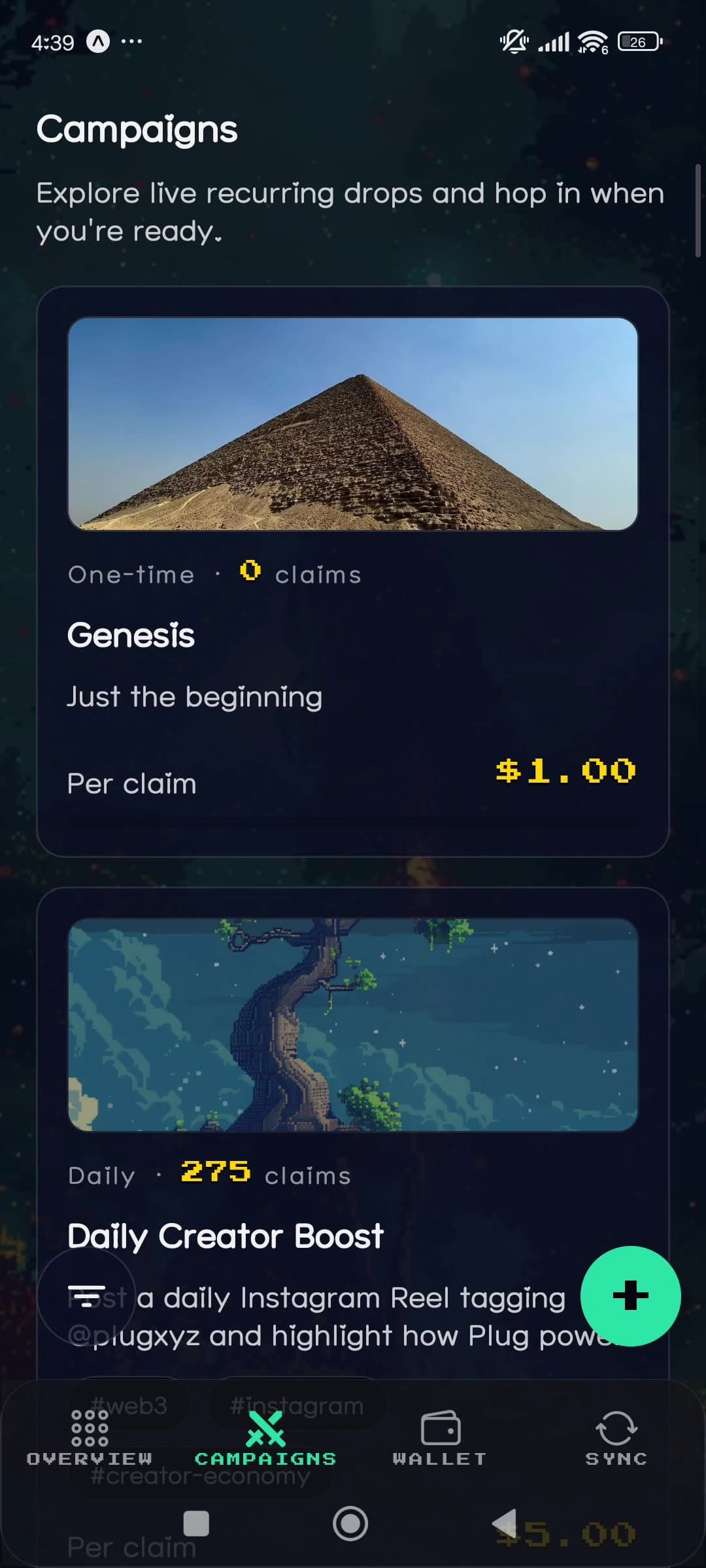 SoQu app — Campaigns screen